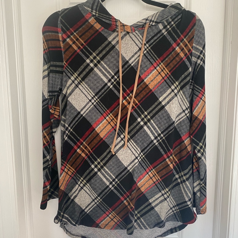 Cozy Plaid Hooded Sweater for Women